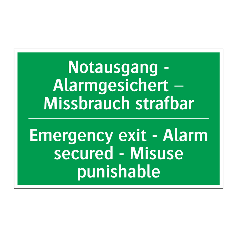 Notausgang - Alarmgesichert – /.../ - Emergency exit - Alarm secured /.../