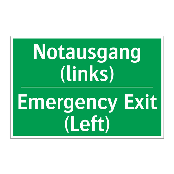 Notausgang (links) - Emergency Exit (Left)