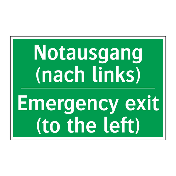 Notausgang (nach links) - Emergency exit (to the left)