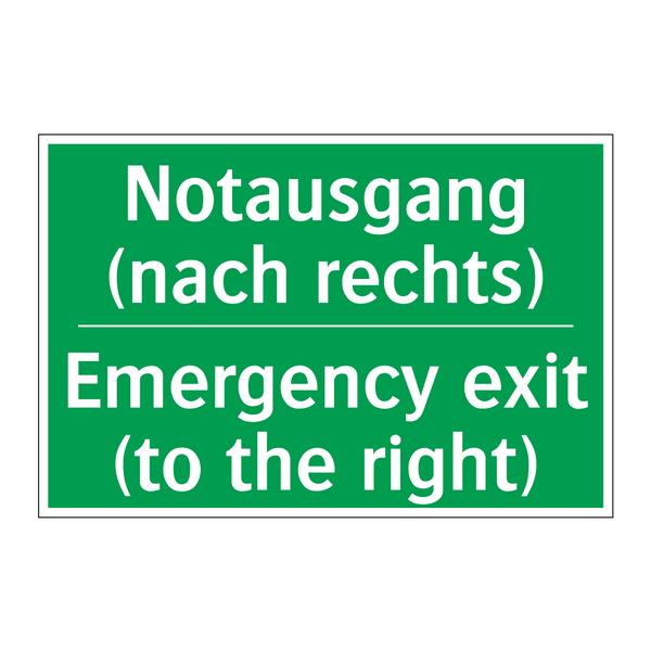 Notausgang (nach rechts) - Emergency exit (to the right)