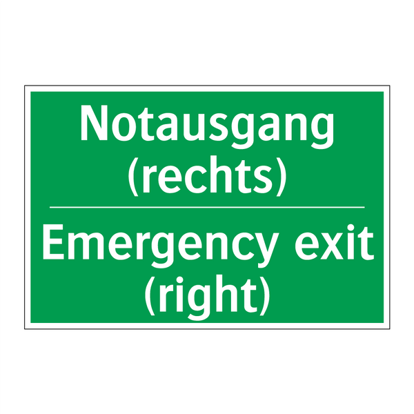 Notausgang (rechts) - Emergency exit (right)