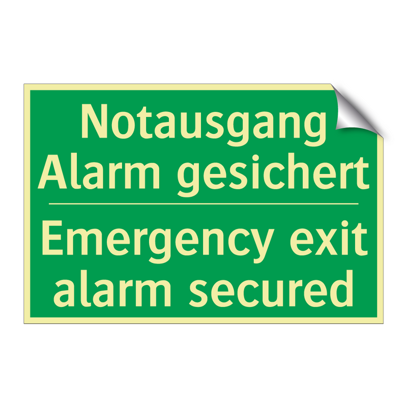 Notausgang Alarm gesichert - Emergency exit alarm secured