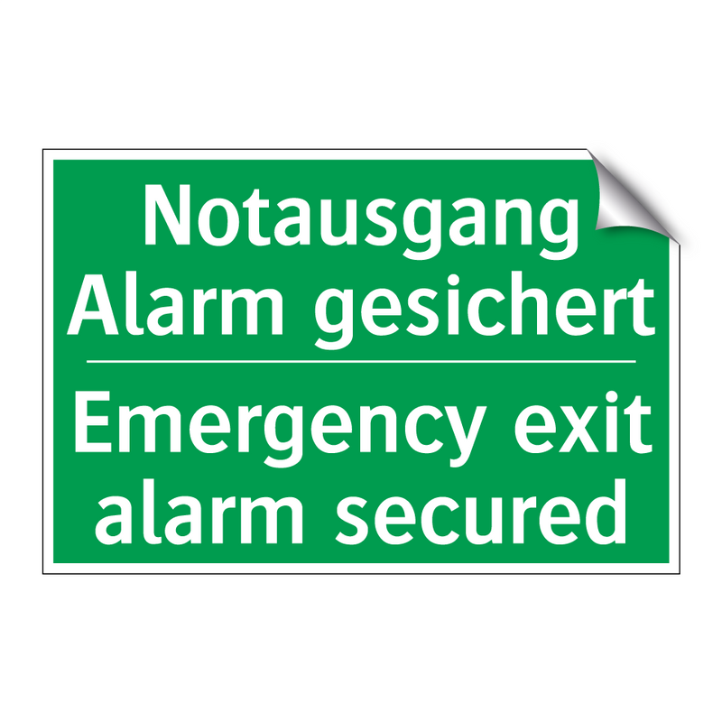 Notausgang Alarm gesichert - Emergency exit alarm secured