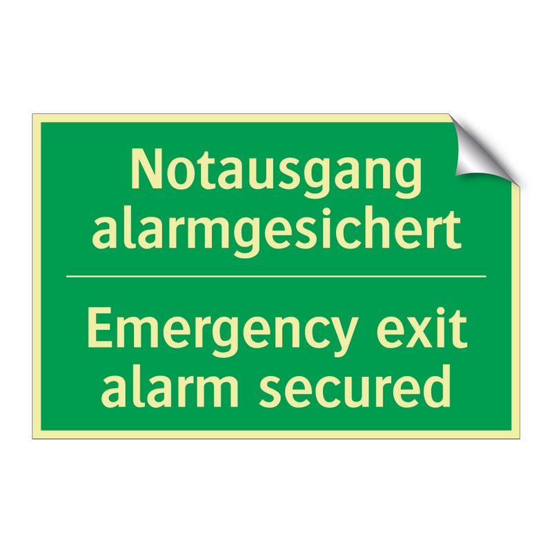 Notausgang alarmgesichert - Emergency exit alarm secured