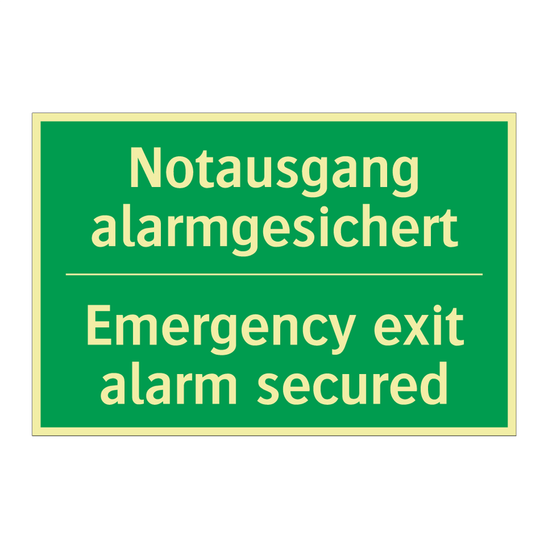 Notausgang alarmgesichert - Emergency exit alarm secured