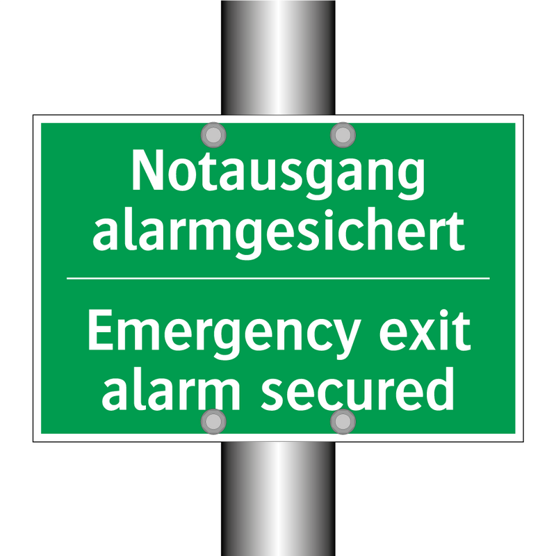 Notausgang alarmgesichert - Emergency exit alarm secured