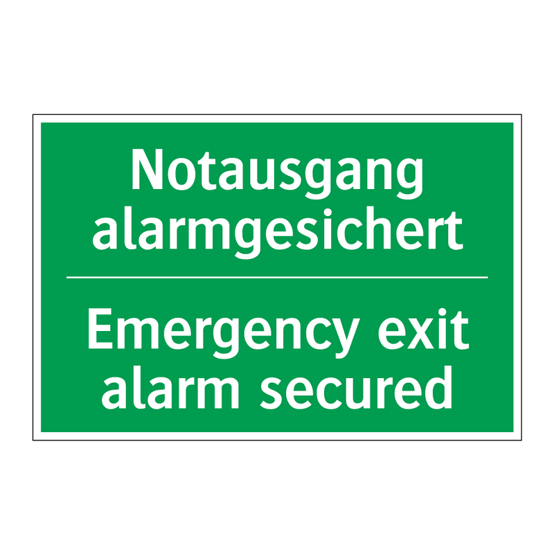 Notausgang alarmgesichert - Emergency exit alarm secured