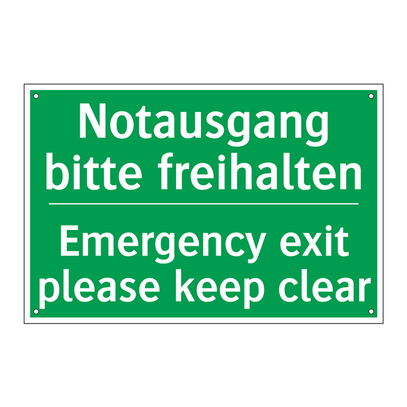 Notausgang bitte freihalten - Emergency exit please keep clear /.../