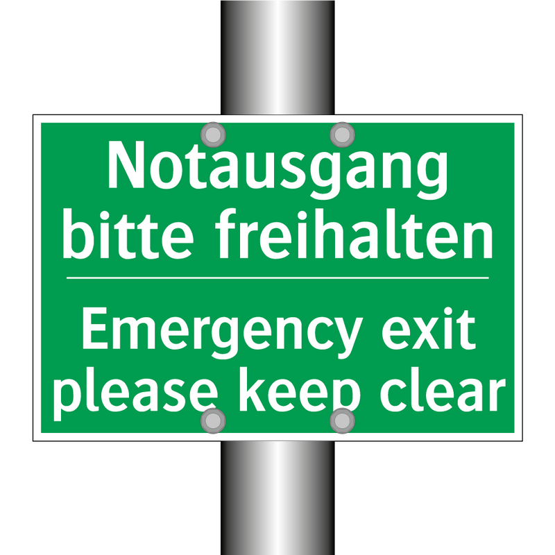 Notausgang bitte freihalten - Emergency exit please keep clear /.../