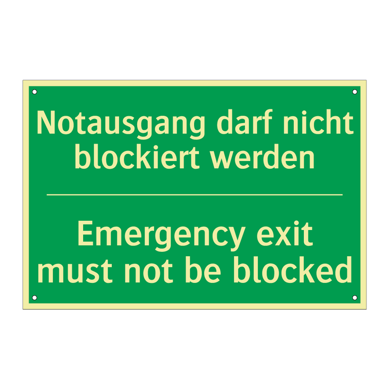 Notausgang darf nicht blockiert /.../ - Emergency exit must not be blocked /.../