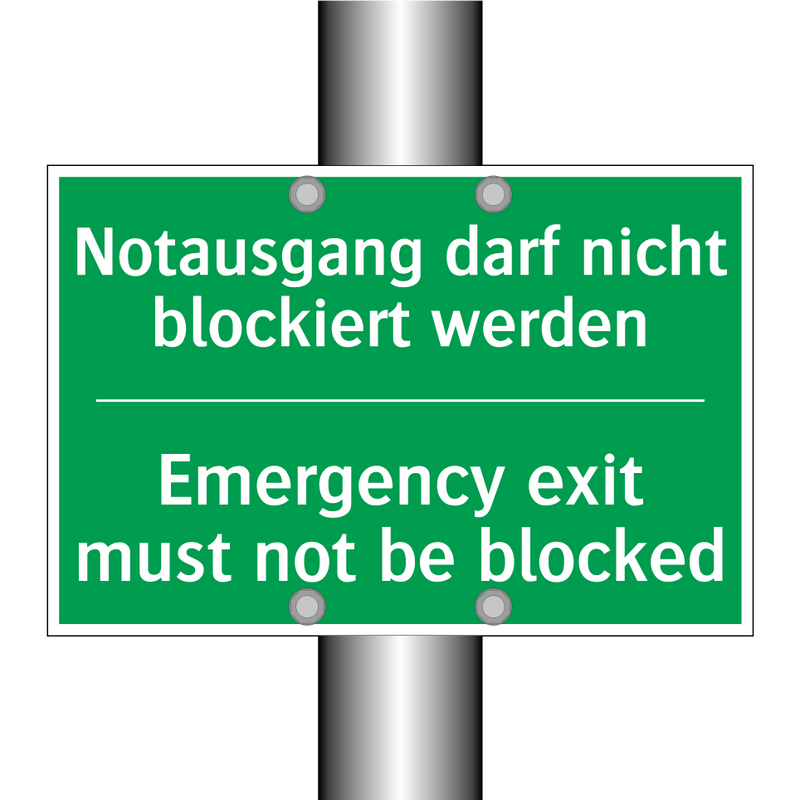 Notausgang darf nicht blockiert /.../ - Emergency exit must not be blocked /.../