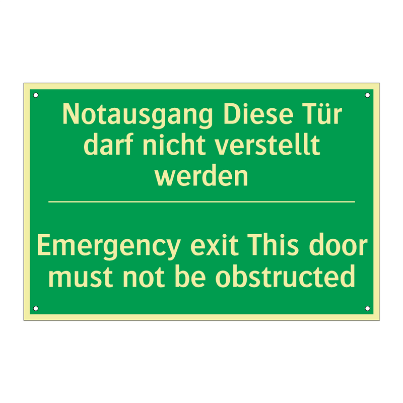 Notausgang Diese Tür darf nicht /.../ - Emergency exit This door must /.../