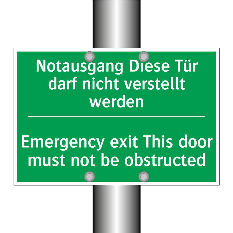 Notausgang Diese Tür darf nicht /.../ - Emergency exit This door must /.../