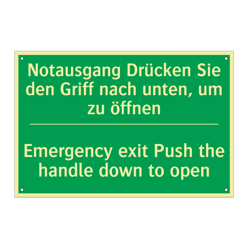 Notausgang Drücken Sie den Griff /.../ - Emergency exit Push the handle /.../