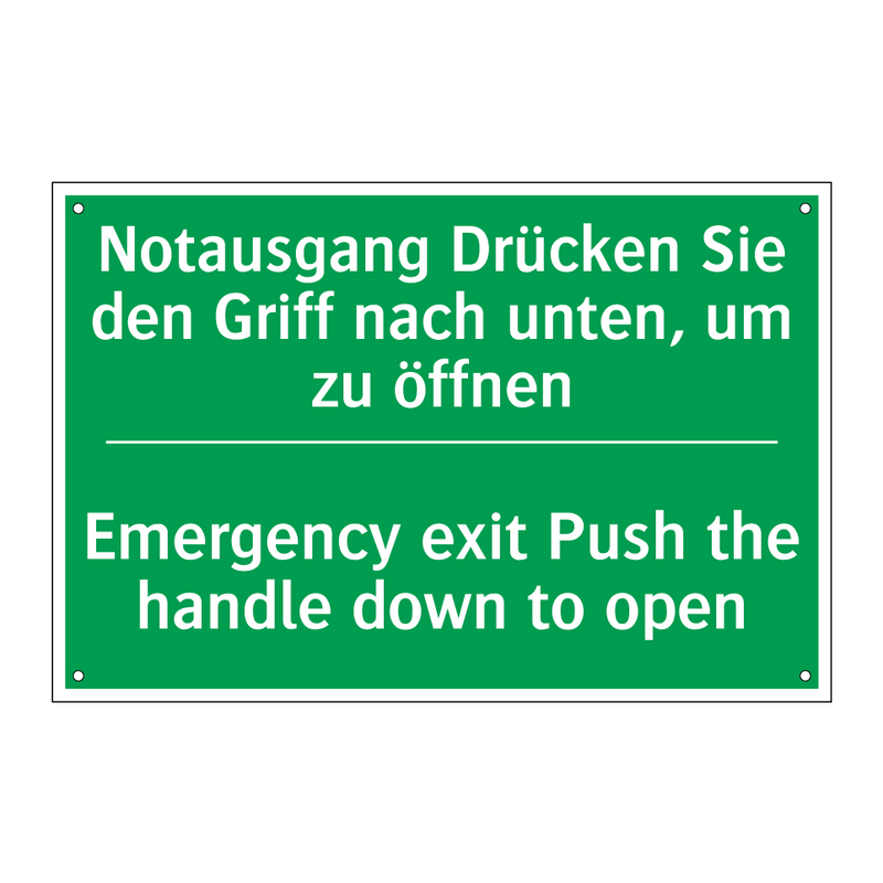 Notausgang Drücken Sie den Griff /.../ - Emergency exit Push the handle /.../