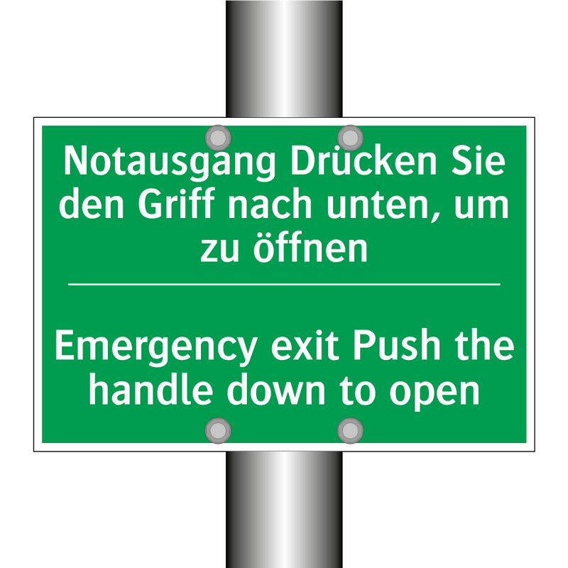 Notausgang Drücken Sie den Griff /.../ - Emergency exit Push the handle /.../