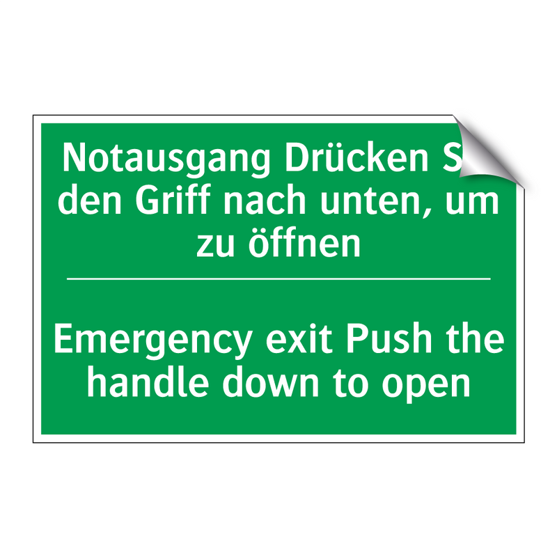 Notausgang Drücken Sie den Griff /.../ - Emergency exit Push the handle /.../