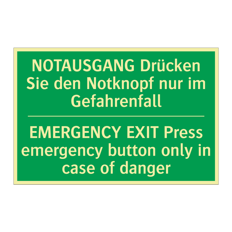 NOTAUSGANG Drücken Sie den Notknopf /.../ - EMERGENCY EXIT Press emergency /.../