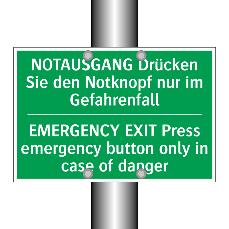 NOTAUSGANG Drücken Sie den Notknopf /.../ - EMERGENCY EXIT Press emergency /.../