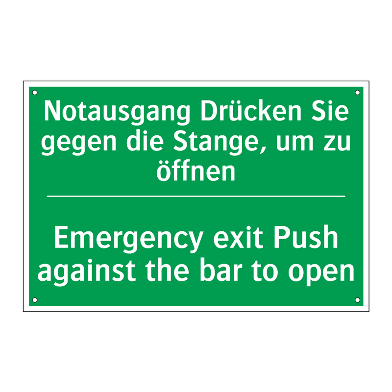 Notausgang Drücken Sie gegen die /.../ - Emergency exit Push against the /.../