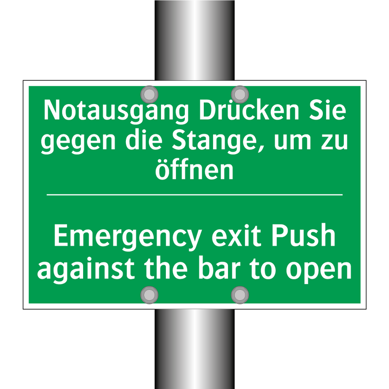 Notausgang Drücken Sie gegen die /.../ - Emergency exit Push against the /.../