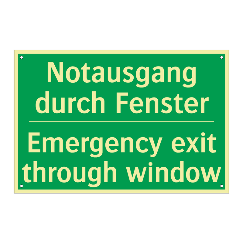 Notausgang durch Fenster - Emergency exit through window