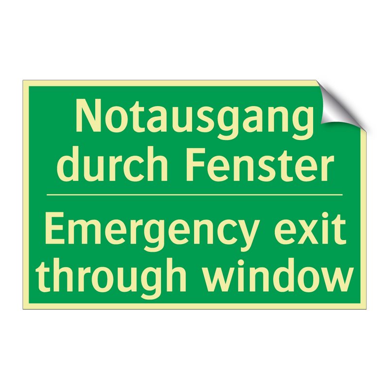 Notausgang durch Fenster - Emergency exit through window