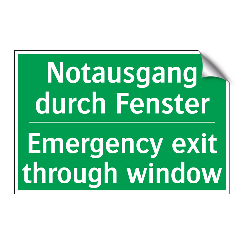 Notausgang durch Fenster - Emergency exit through window