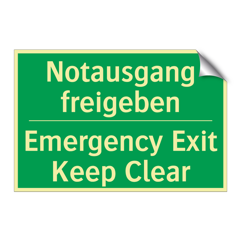 Notausgang freigeben - Emergency Exit Keep Clear