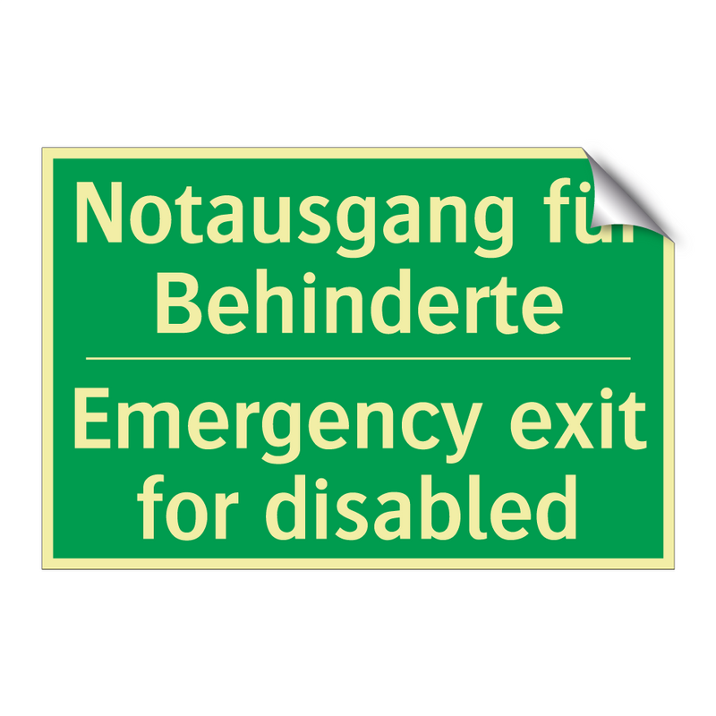 Notausgang für Behinderte - Emergency exit for disabled