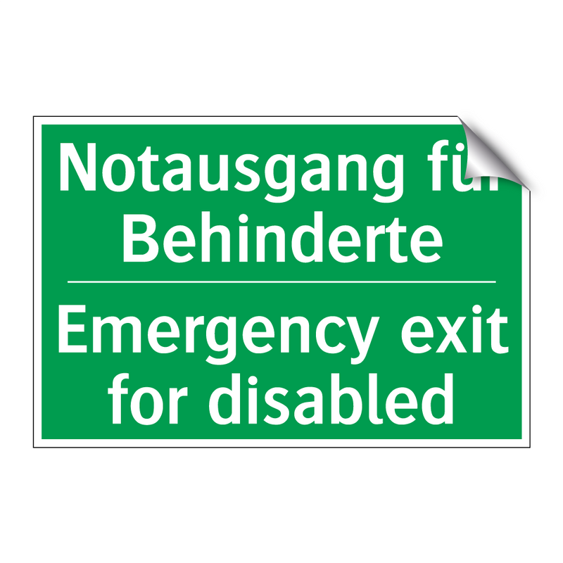 Notausgang für Behinderte - Emergency exit for disabled