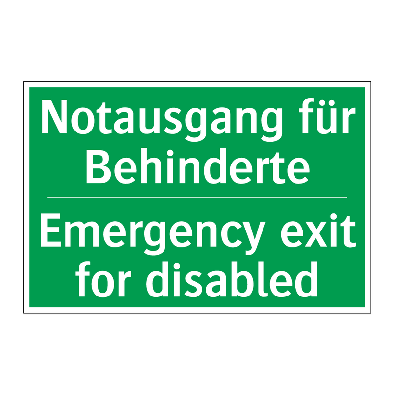 Notausgang für Behinderte - Emergency exit for disabled