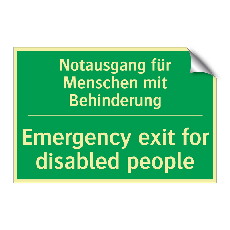 Notausgang für Menschen mit Behinderung /.../ - Emergency exit for disabled people /.../