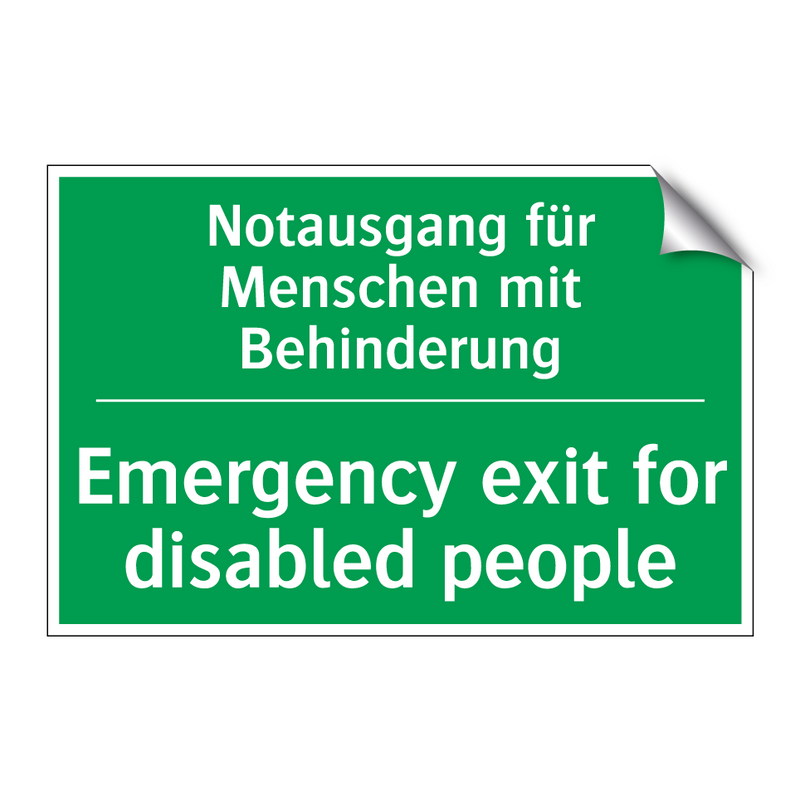 Notausgang für Menschen mit Behinderung /.../ - Emergency exit for disabled people /.../