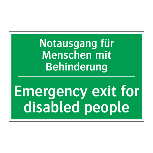 Notausgang für Menschen mit Behinderung /.../ - Emergency exit for disabled people /.../