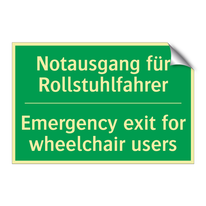 Notausgang für Rollstuhlfahrer - Emergency exit for wheelchair /.../