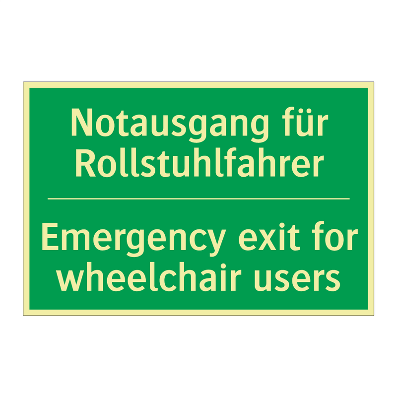 Notausgang für Rollstuhlfahrer - Emergency exit for wheelchair /.../