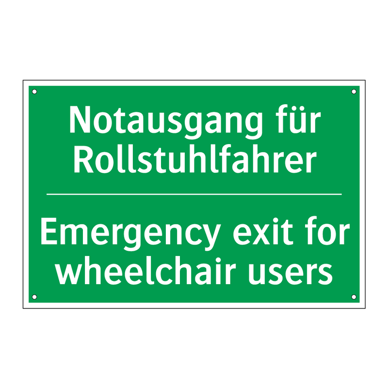 Notausgang für Rollstuhlfahrer - Emergency exit for wheelchair /.../