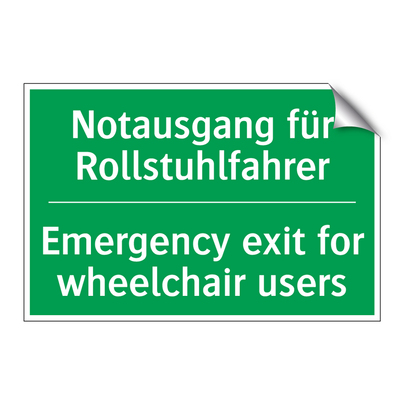 Notausgang für Rollstuhlfahrer - Emergency exit for wheelchair /.../