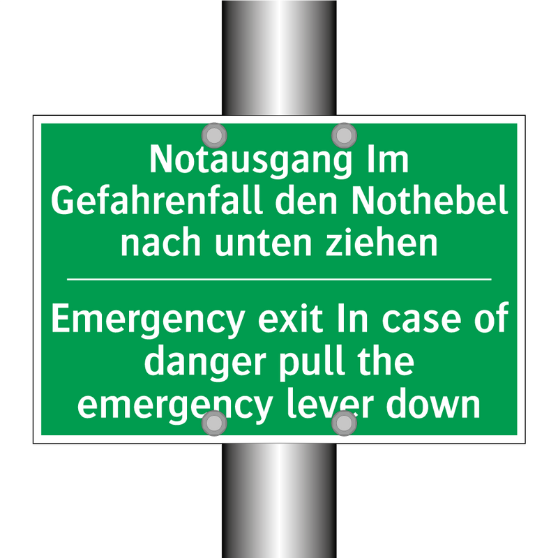 Notausgang Im Gefahrenfall den /.../ - Emergency exit In case of danger /.../