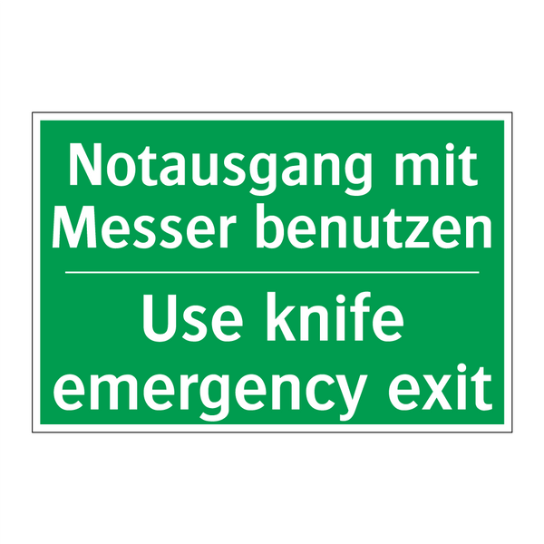 Notausgang mit Messer benutzen - Use knife emergency exit