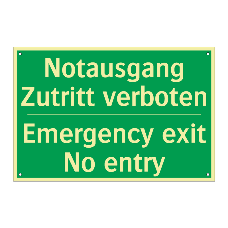 Notausgang Zutritt verboten - Emergency exit No entry