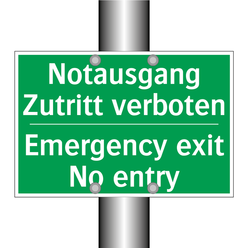 Notausgang Zutritt verboten - Emergency exit No entry