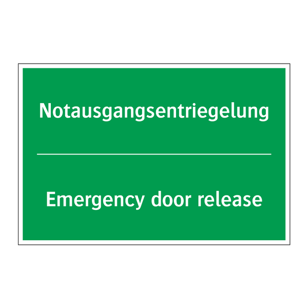 Notausgangsentriegelung - Emergency door release