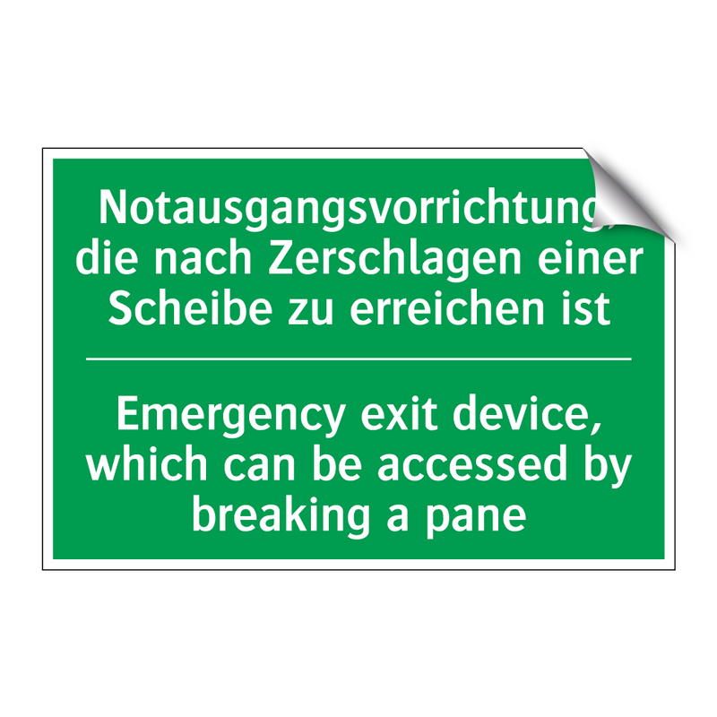 Notausgangsvorrichtung, die nach /.../ - Emergency exit device, which can /.../