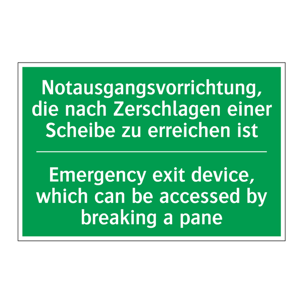 Notausgangsvorrichtung, die nach /.../ - Emergency exit device, which can /.../