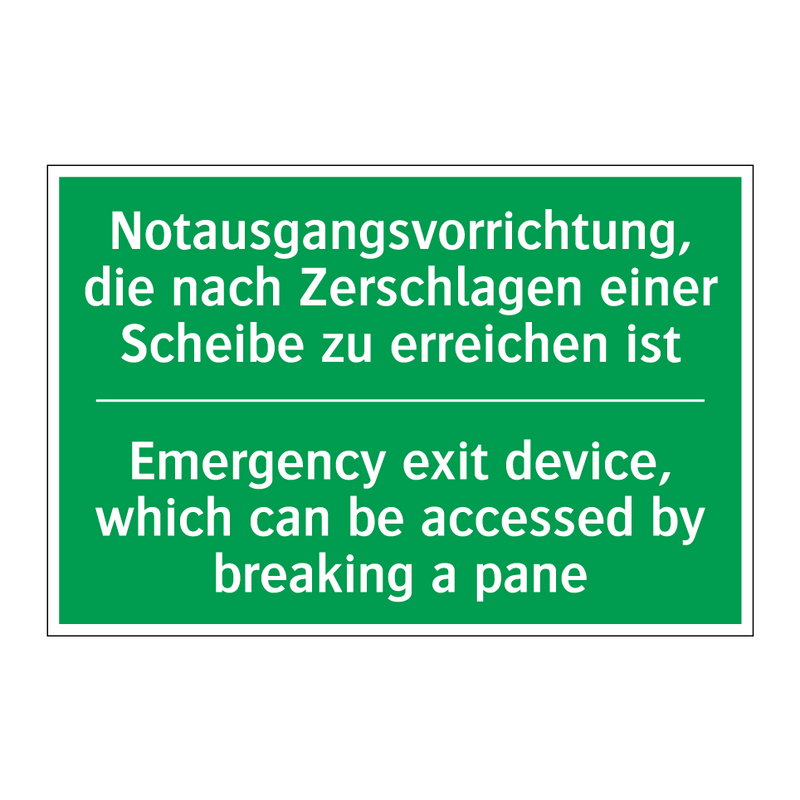 Notausgangsvorrichtung, die nach /.../ - Emergency exit device, which can /.../