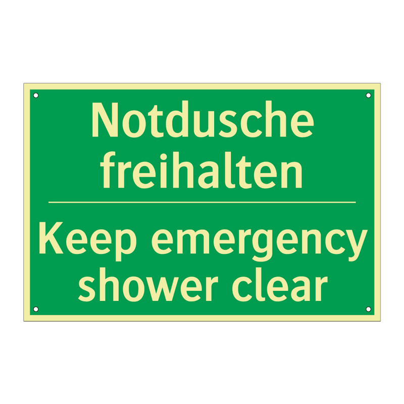 Notdusche freihalten - Keep emergency shower clear