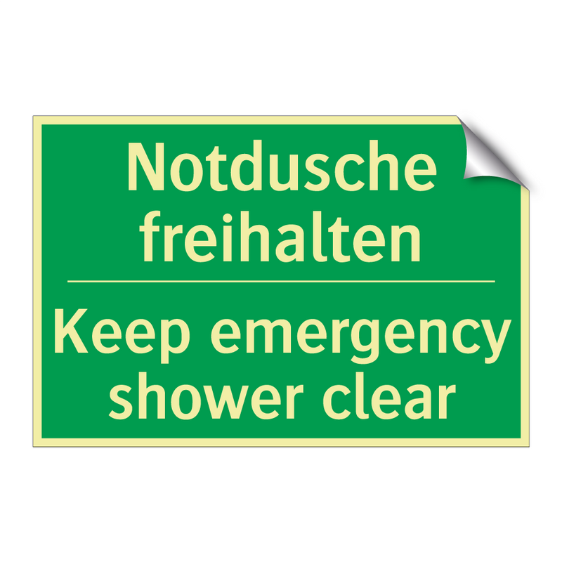 Notdusche freihalten - Keep emergency shower clear