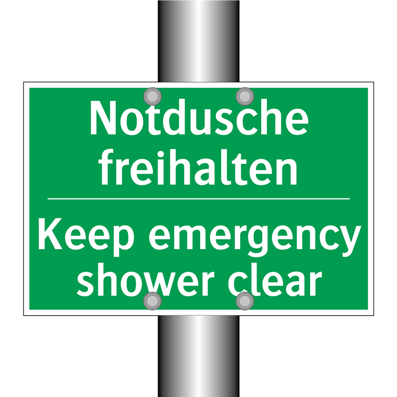 Notdusche freihalten - Keep emergency shower clear